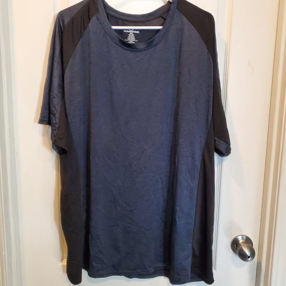 FOUR Men's 3XL Performance V-Neck Tee's - Gray/Black & Green/Black & Navy & Grey - Picture 8 of 13